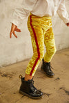 Lillie Mae Yellow Crushed Velvet Tuxedo Legging