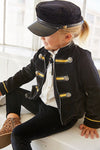 Charlotte Rae Black Velvet Military Jacket